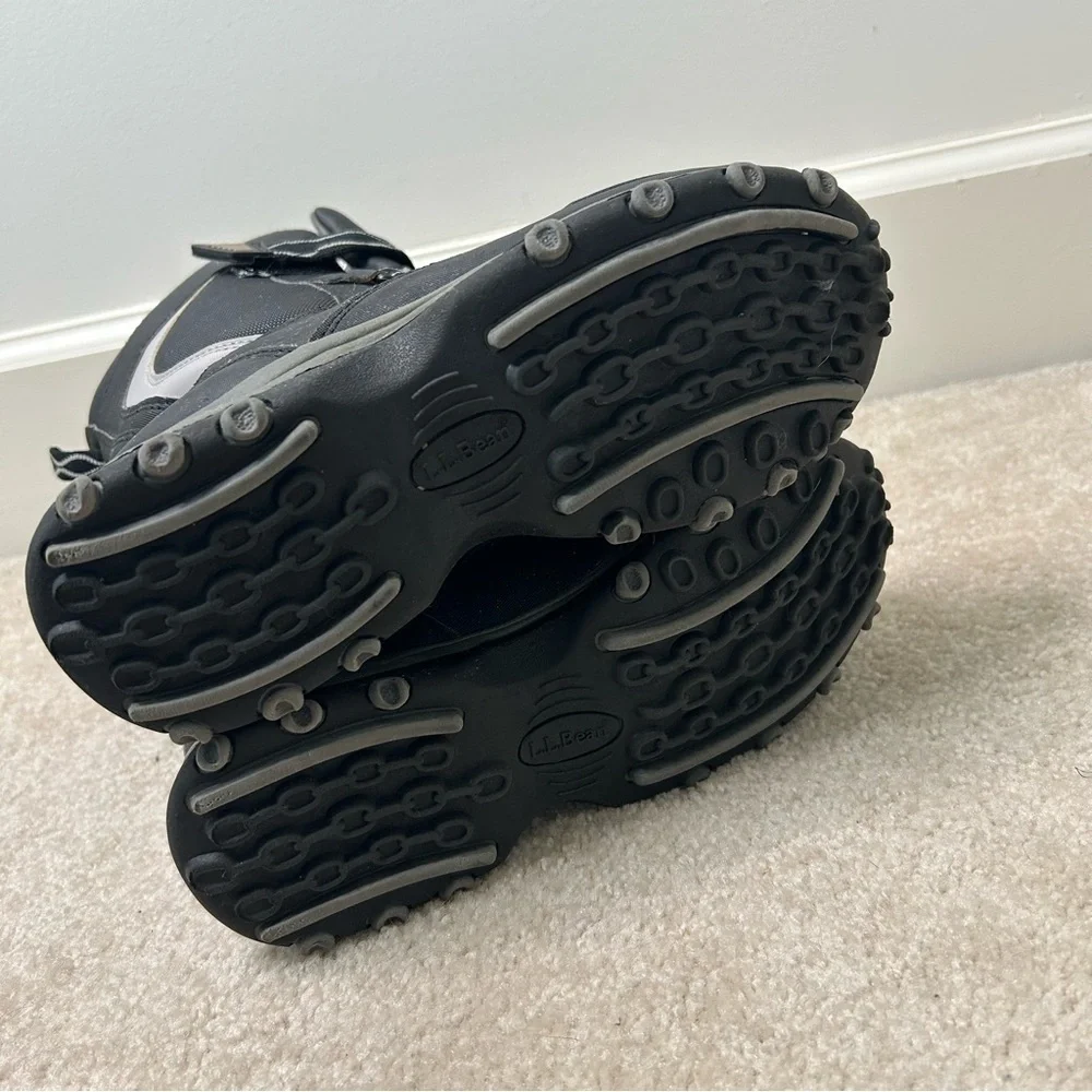 L.L. Bean Snow Tread Youth Boy's Size 3 Shoes Black Gray Waterproof Winter Boot